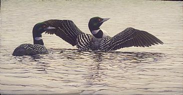 Strecthing - Loon by Len Rusin